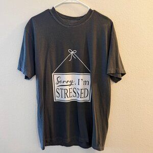 Comfort Colors Size Large Gray Tshirt - Sorry I'm Stressed